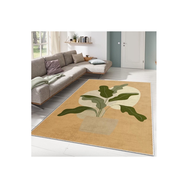 Leaf Figured Digital Printed Carpet