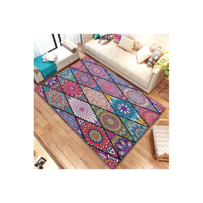 Mandala Patterned Digital Printed Carpet