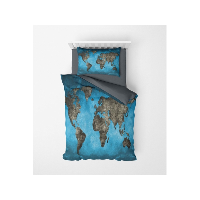 Map 3D Digital Printing Single Duvet Cover Set | Duvet Cover And 1 Pcs Pillowcase | Bedding Set, Bedroom Decor