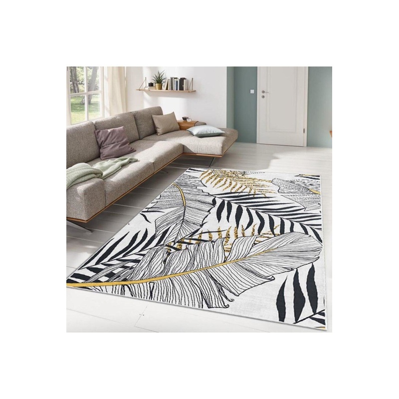 Palm Leaf Motif Digitally Printed Carpet
