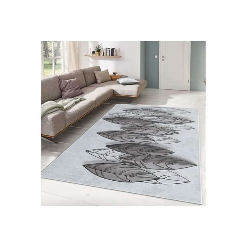 Pencil Drawing Leaf Digital Printed Carpet