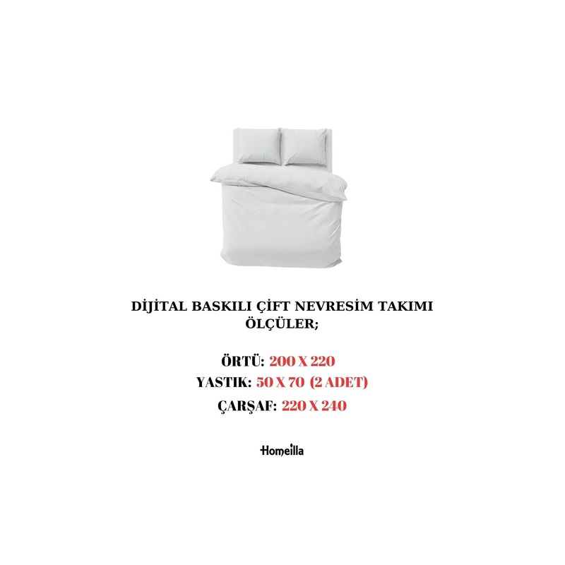 Printed Double Duvet Cover Set Without Sheets Duvet Cover and 2 Pcs Pillowcases