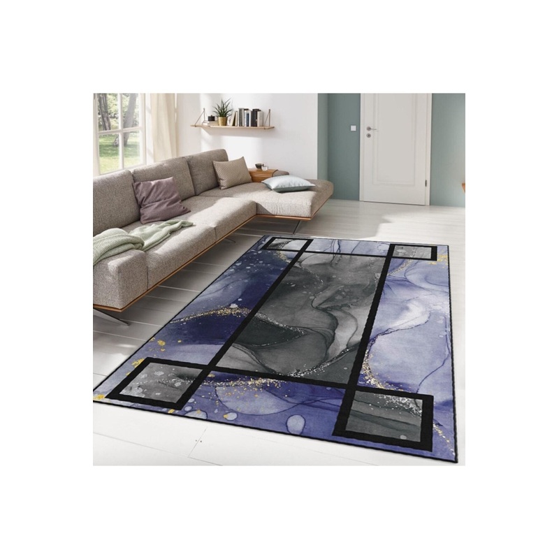 Purple Gold Detailed Digital Printed Carpet