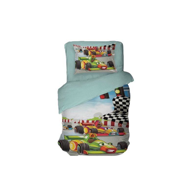 Racer 3D Digital Print Single Duvet Cover Set | Duvet Cover And 1 Pillowcase
