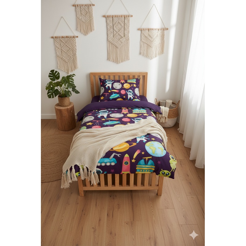 Space 3D Digital Printing Single Duvet Cover Set | Duvet Cover And 1 Pillowcase
