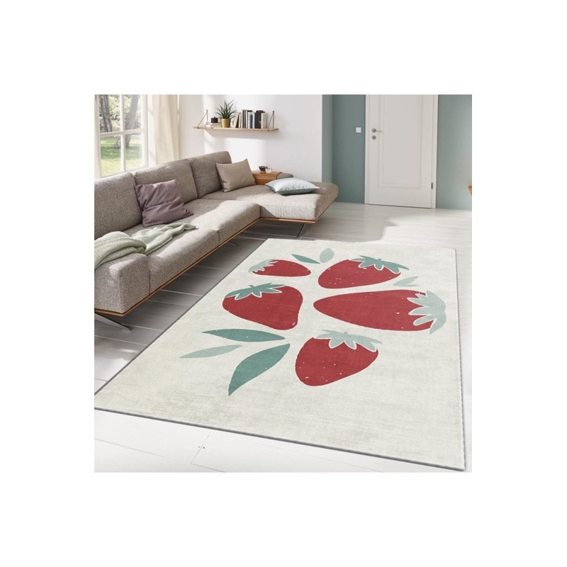 Strawberry Motif Digital Printed Carpet