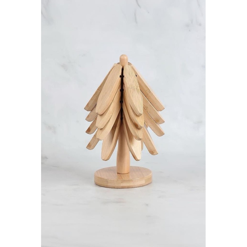 Bamboo Wood Trivet With Mien Stand