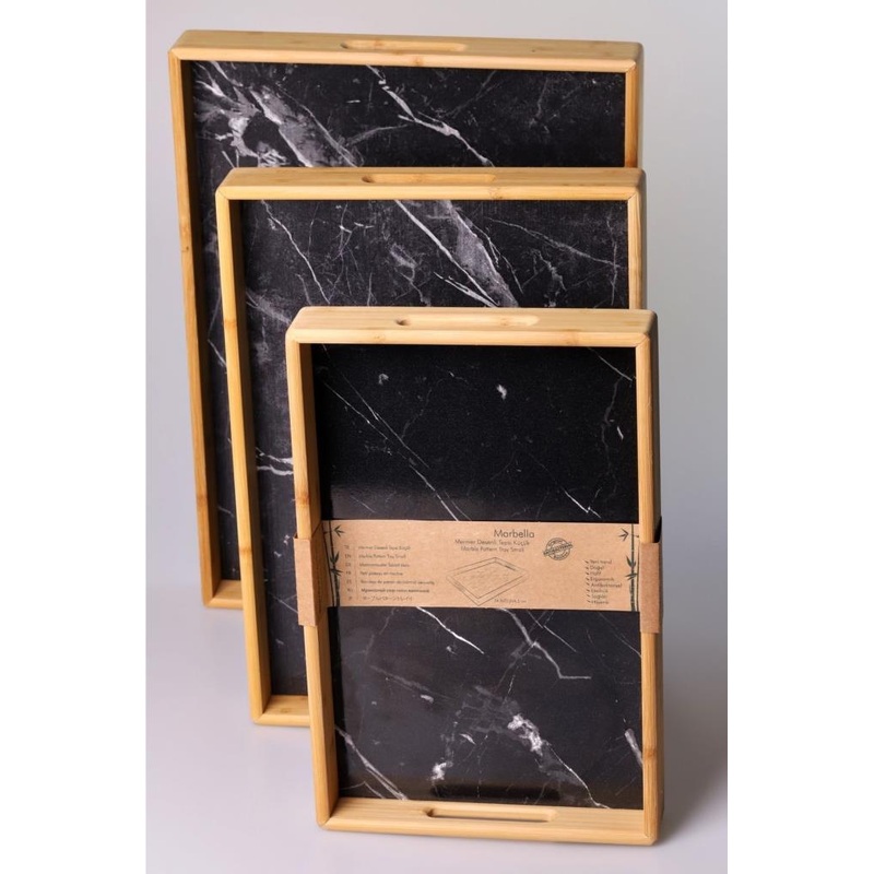 Bambum - Marbella Black 3-Piece Tray Set