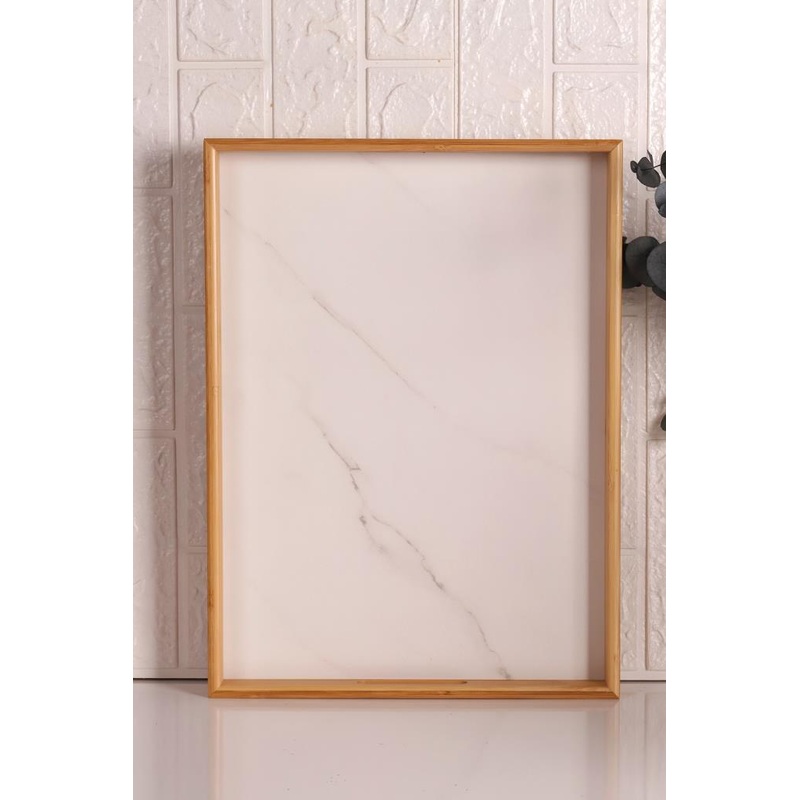 Bambum Marbella - Marble Patterned Tray White Large