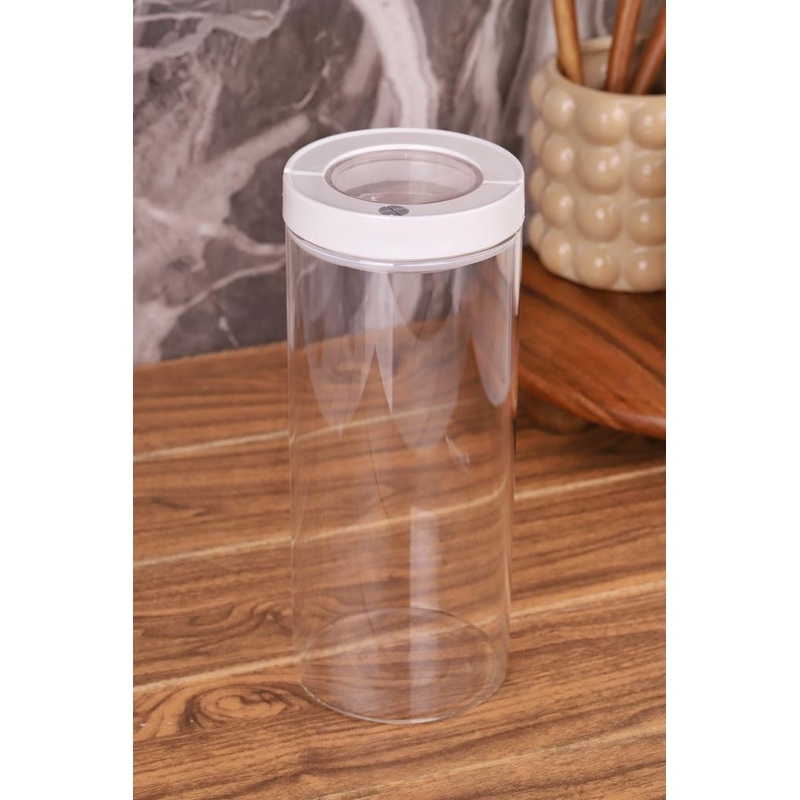 Lengo 2000 Ml Vacuum Sealed Borosilicate Glass Food Storage Jar