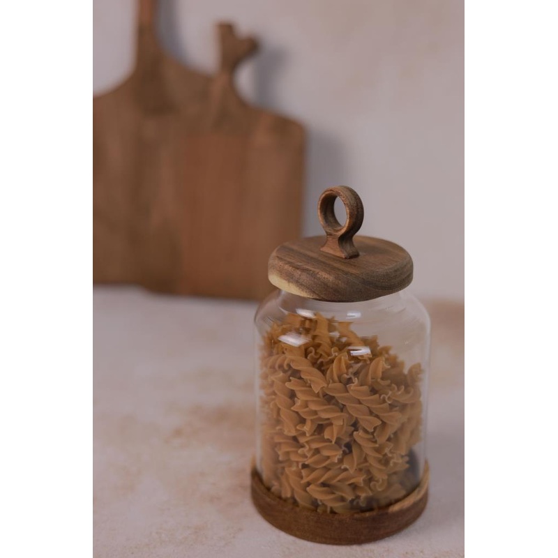 Mien Ring Acacia Lid Glass Jar