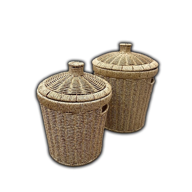 Rattan Conical Basket With Lid For 2