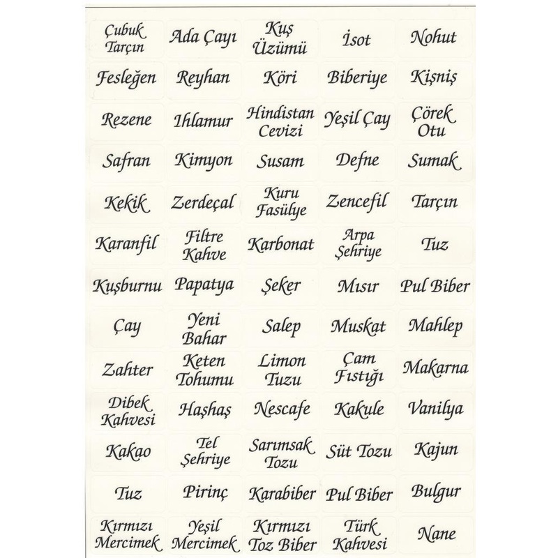 Spice And Legume Label 65 Pieces Water Resistant Label