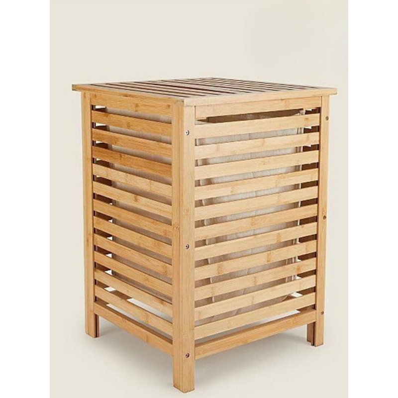 Bamboo Laundry Basket 40X40X57Cm