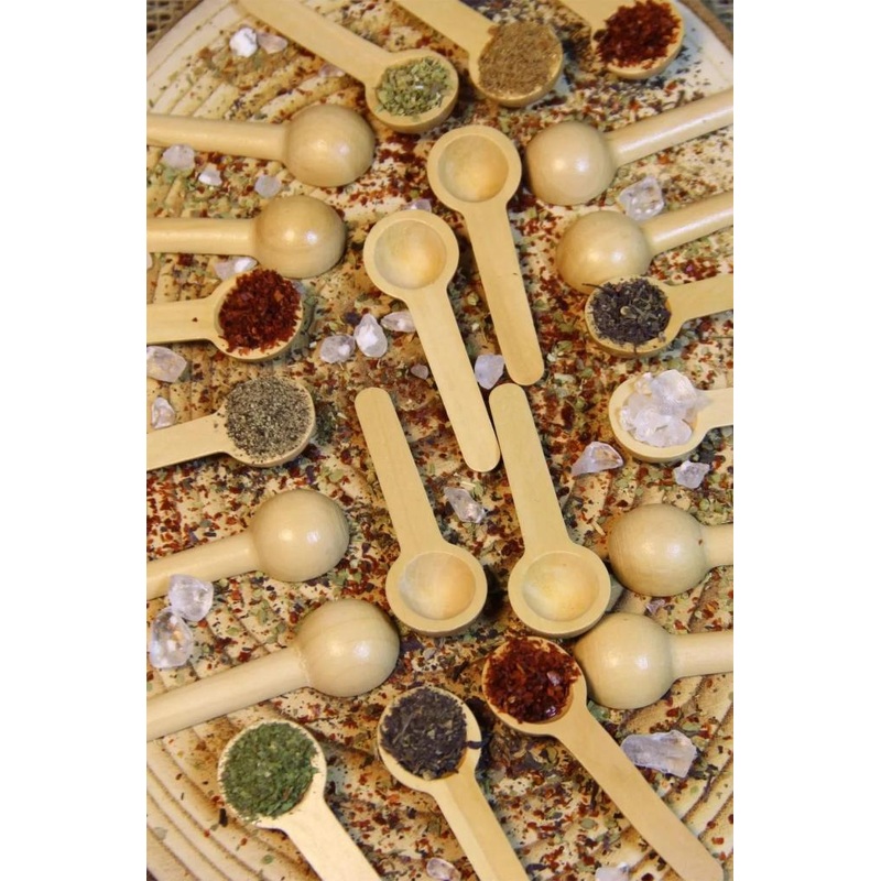 Bamboo Measuring Spoon - Spice Spoon 6 Pieces
