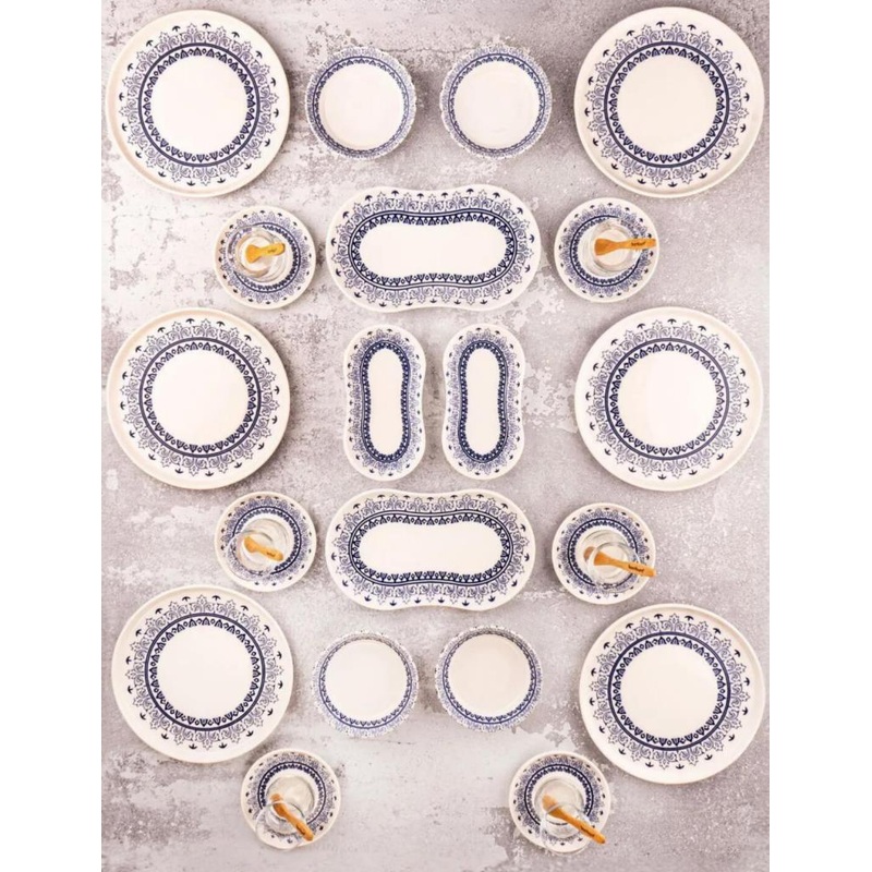 Bambum 32 Piece Maku Porcelain Breakfast Set For 6 People - Luxury Breakfast Serving Set