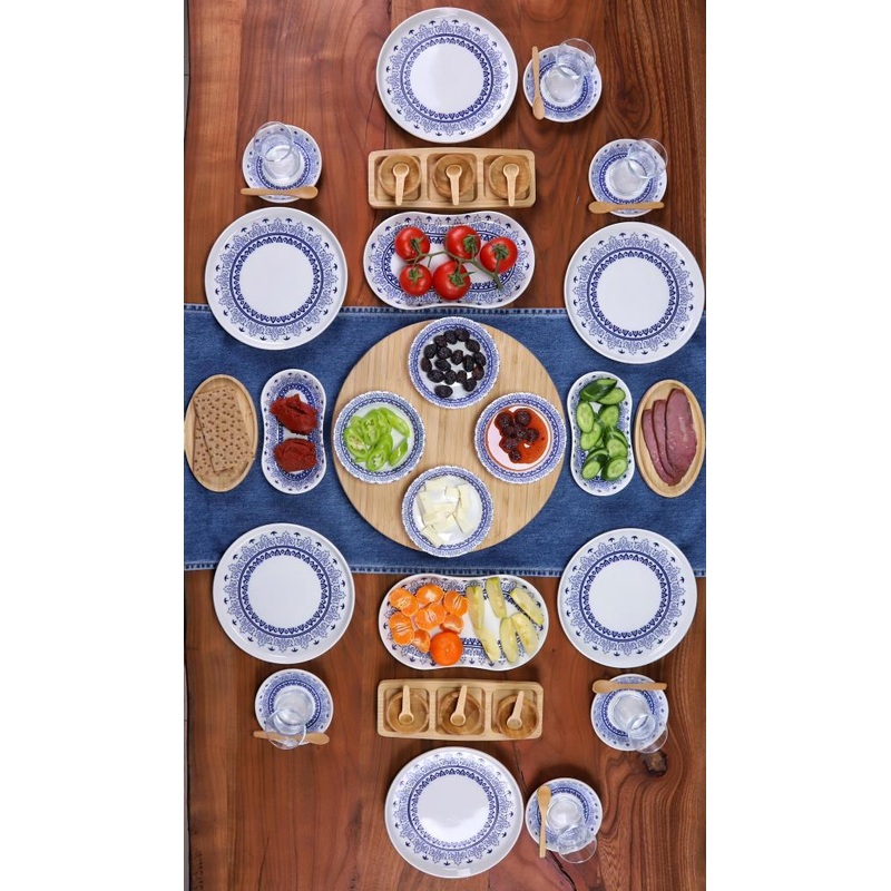 Bambum 49 Piece Maku Porcelain Breakfast Set For 6 People - Luxury Breakfast Serving Set