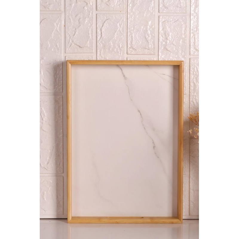 Bambum Marbella - Marble Patterned Tray White Medium