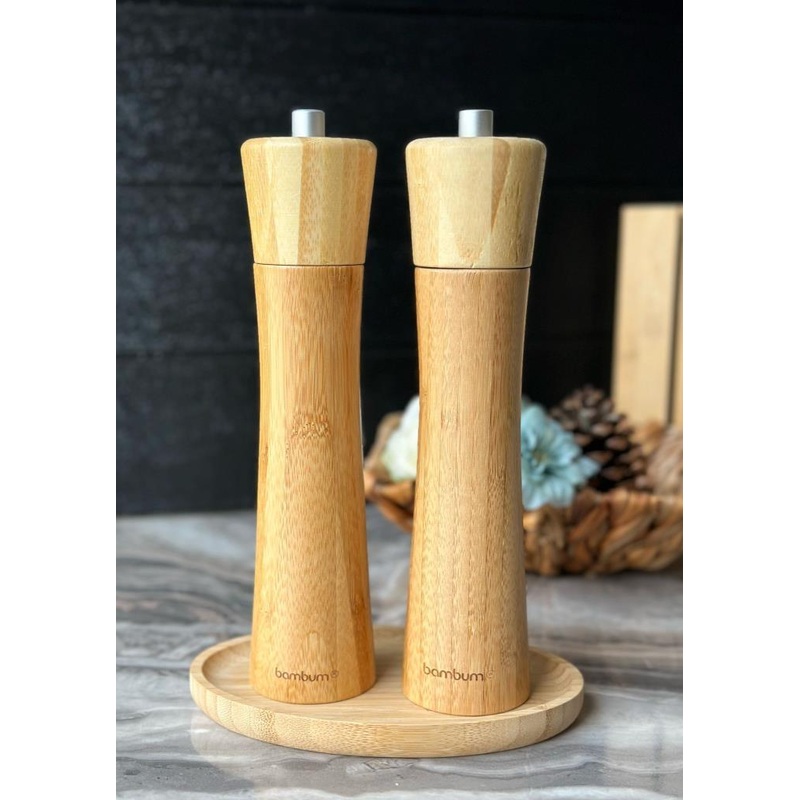 Bambum - Plated Salt Pepper Shaker Grinder Set 3 Pieces Small