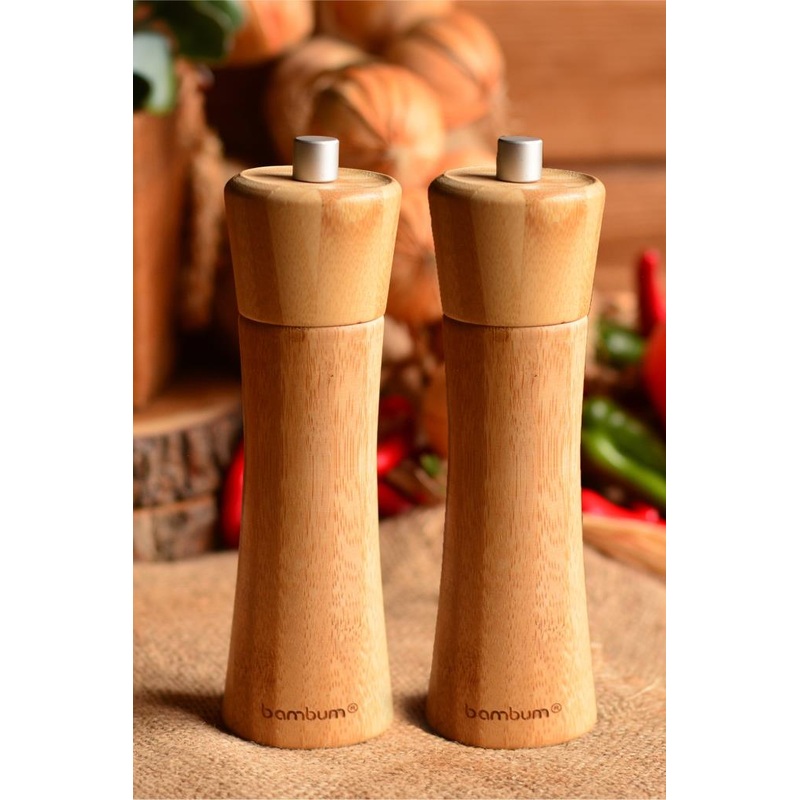 Paprika - Dual Bamboo Salt And Pepper Grinder