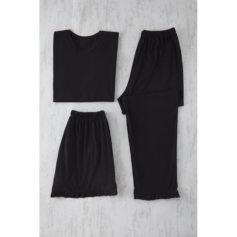 Curve Women's 3 Pack Straight Short Regular Plus Size Pajama Set