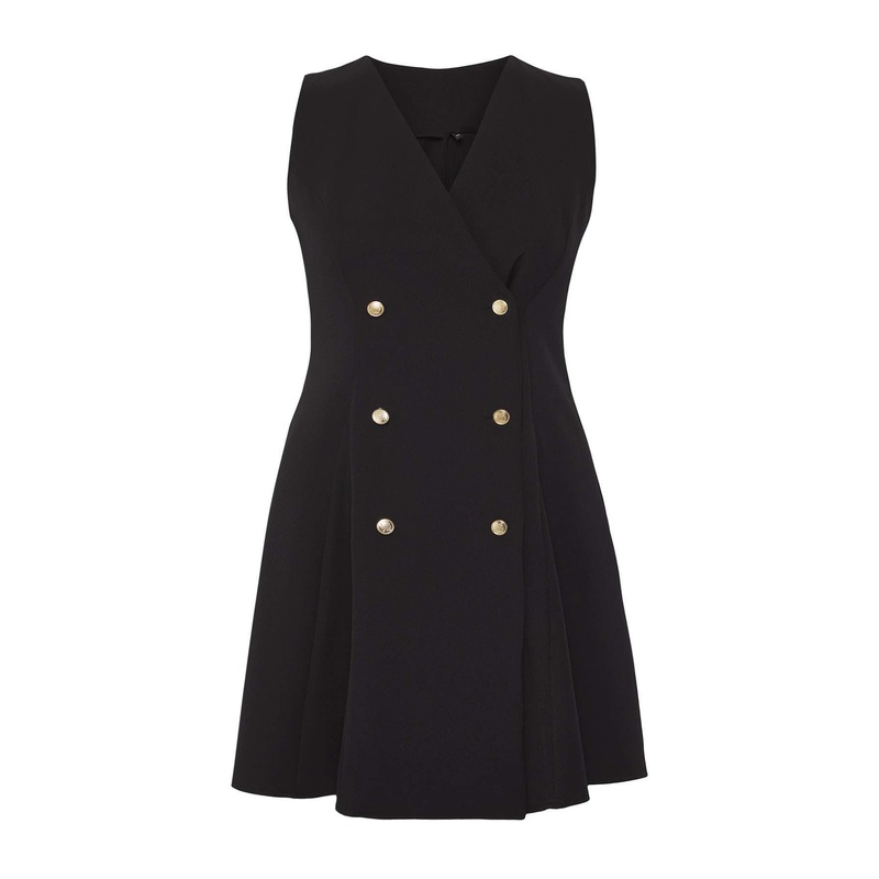 Curve Women's Straight Mini Sleeveless Business Fitted Plus Size Dress