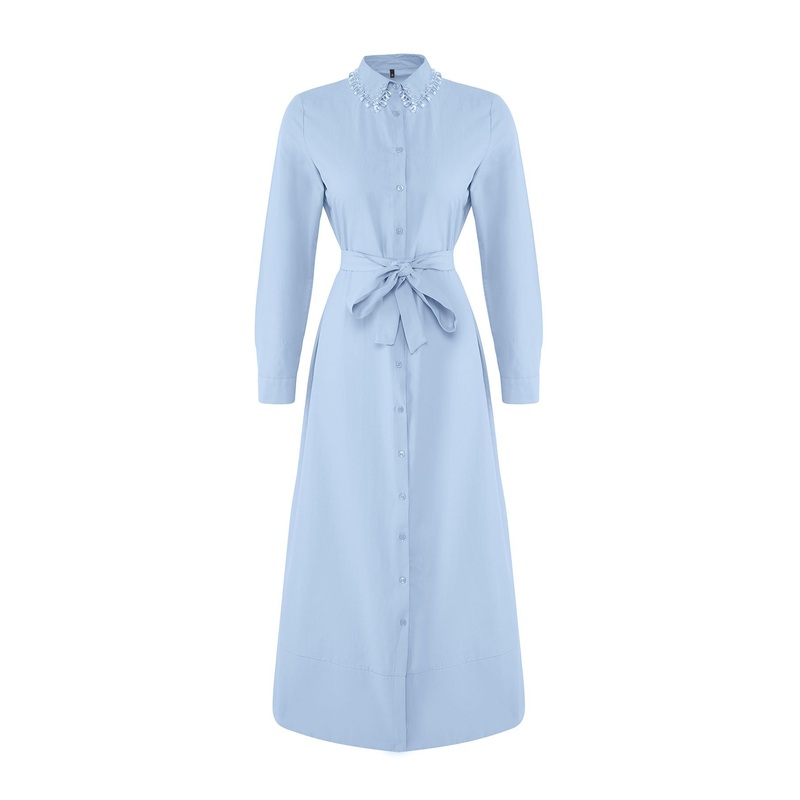 Modest Women's Navy Blue Straight Long Long Casual/daily Regular Hijab Dress