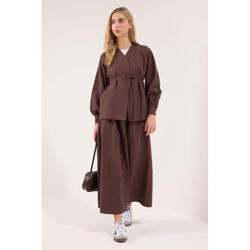 Modest Women's Straight Long Casual/daily Regular Hijab Top - Bottom Set