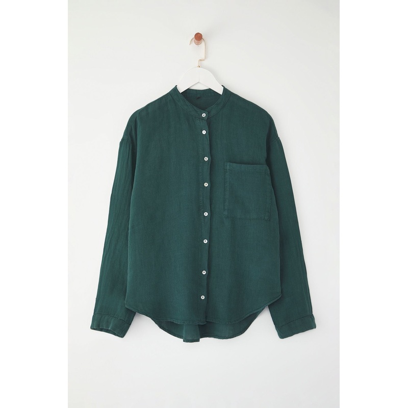 Women's Blue Straight Long Regular Shirt