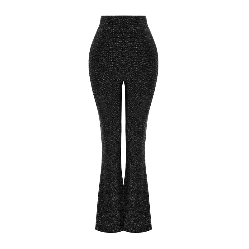 Women's Gray Straight High Waist Trousers
