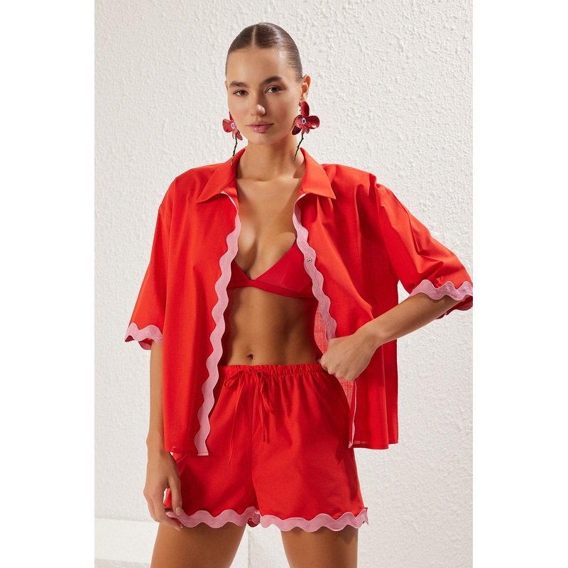 Women's Multi-Colored Plain Short Beachwear Fitted Two Piece Sets