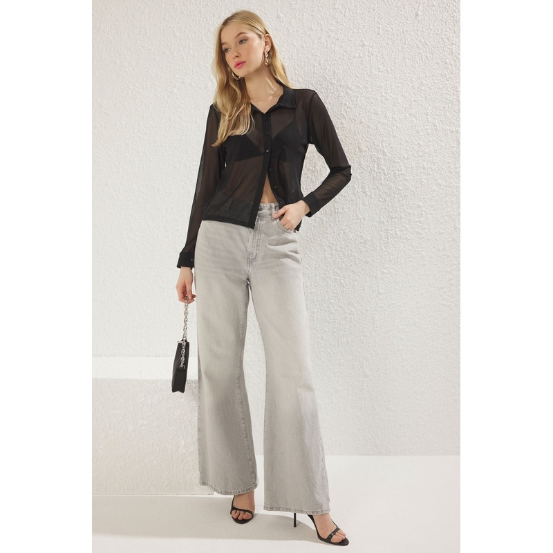 Women's Plaid Long Slim Shirt