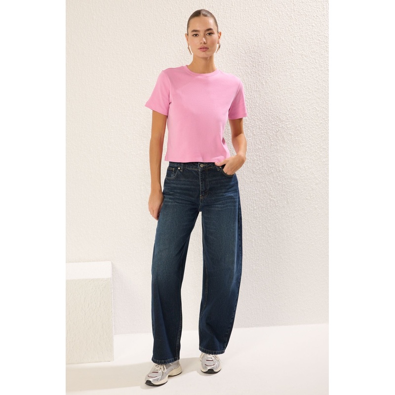 Women's Plain Short Regular T-Shirt