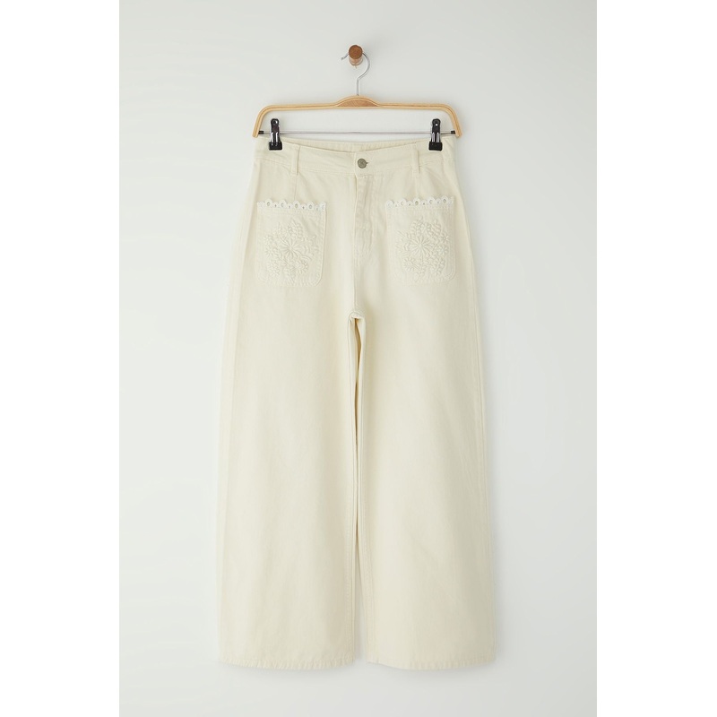 Women's Straight Culotte High Waist Jeans