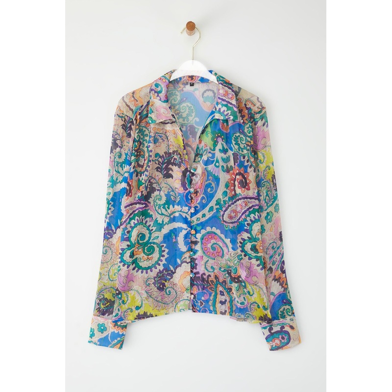 Women's Very Colorful Printed Long Oversized Shirt