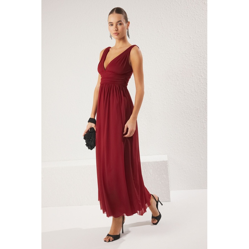 Burgundy Evening Dress & Graduation Dress