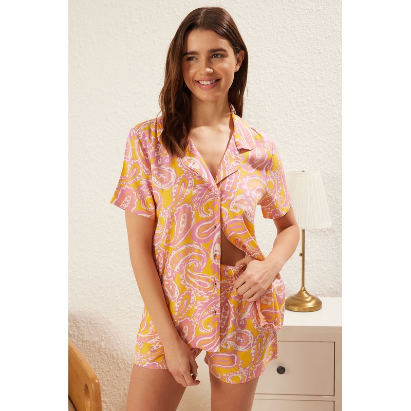 Women's Ethnic Pattern Short Loungewear Regular Pajama Set