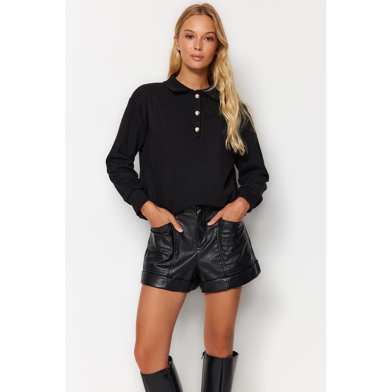 Women's Green Plain Long sleeve Regular fit Sweatshirt