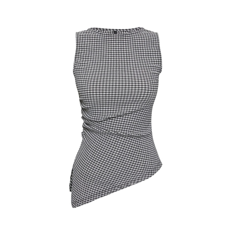 Women's Plaid / Checkered Sleeveless Slim Blouse