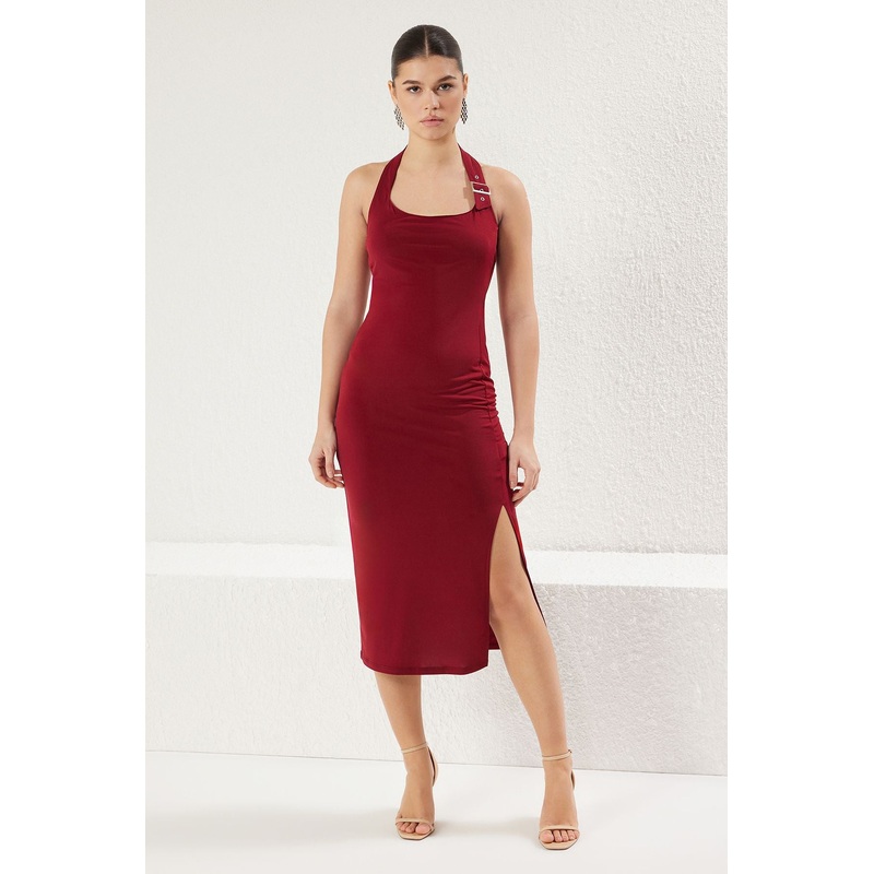 Women's Plain Midi Spaghetti Strap Evening / Daily Slim Dress