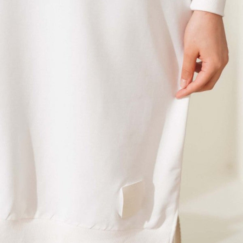 Embroidered Ecru Long Tunic