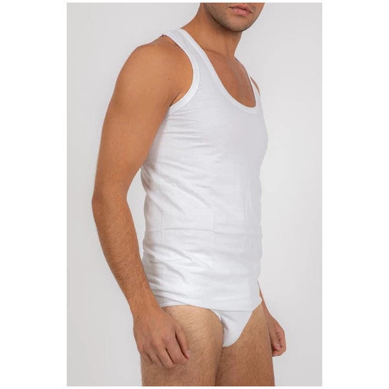 ren Style 6001-3 3-Pack 100% Cotton Men's White Undershirt