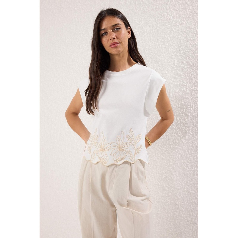 Women's Bestickt/verziert Short Oversize T-Shirt