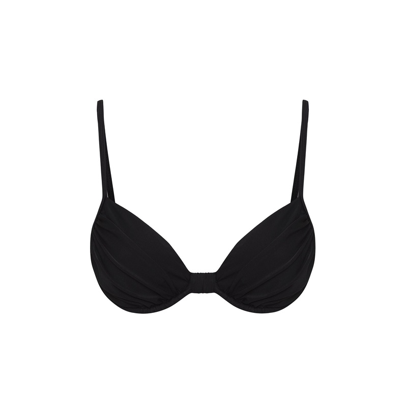 Women's Black Plain Removable Cup Bikini Top