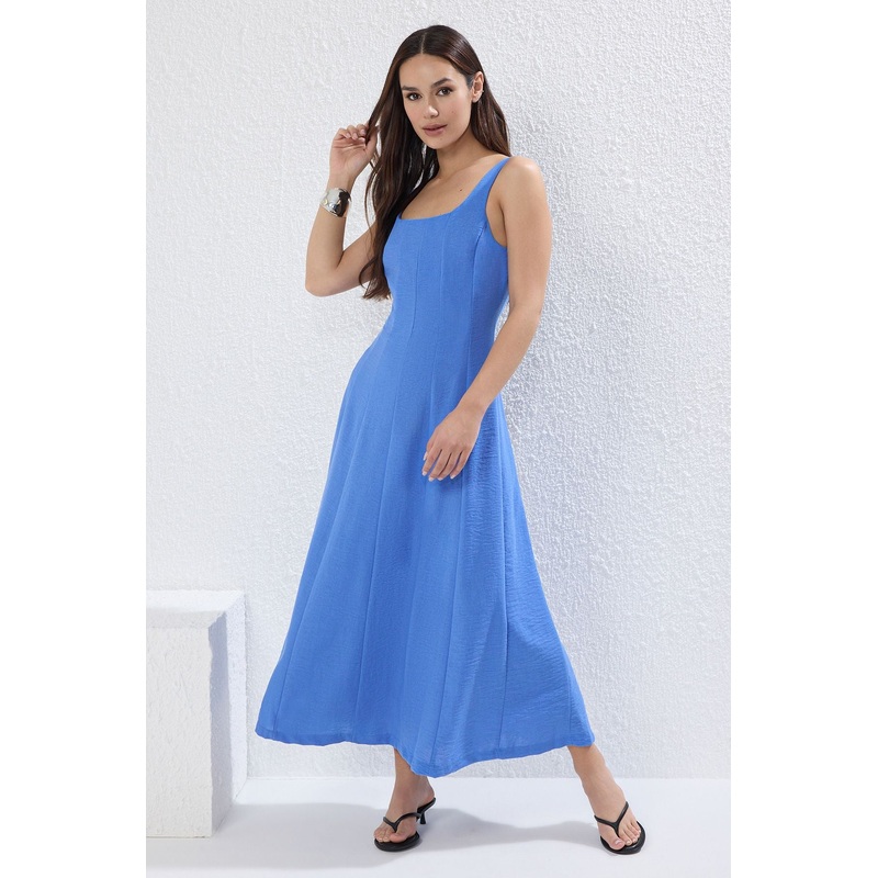 Women's Blue Straight Maxi Hanging Casual/daily Regular Dress