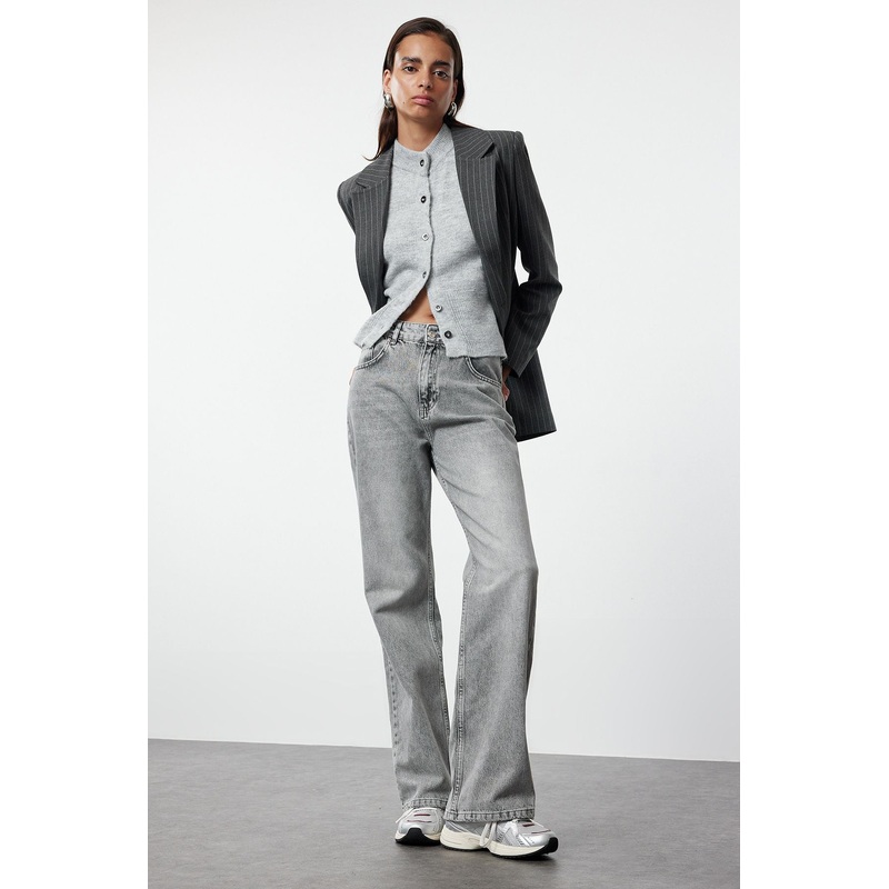 Women's Straight Wide Leg High Waist Jeans