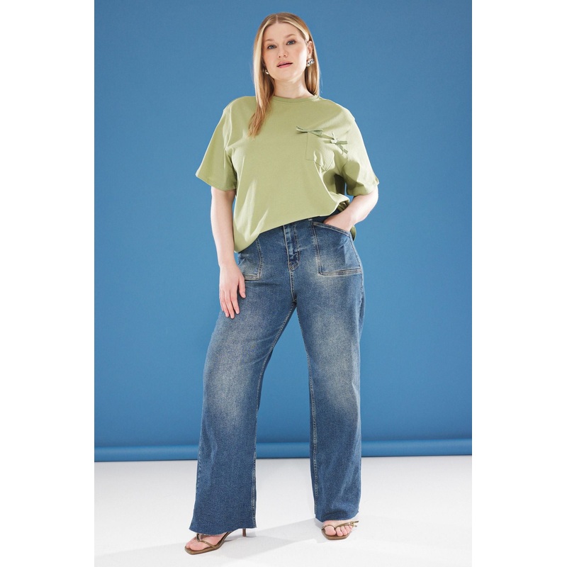 Curve Khaki Plus Size T-Shirt
