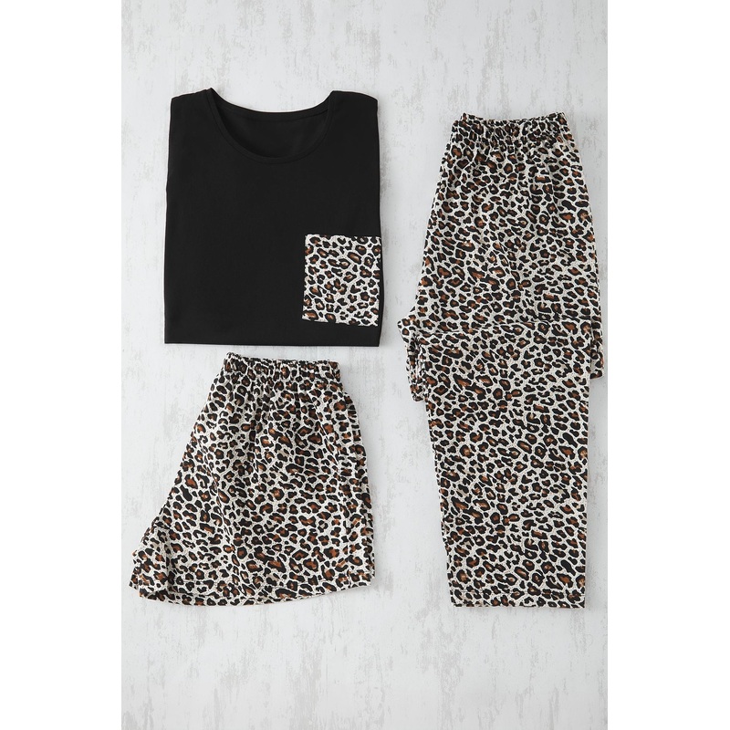 Curve Women's 3 Pack Animal Print Short Regular Plus Size Pajama Set