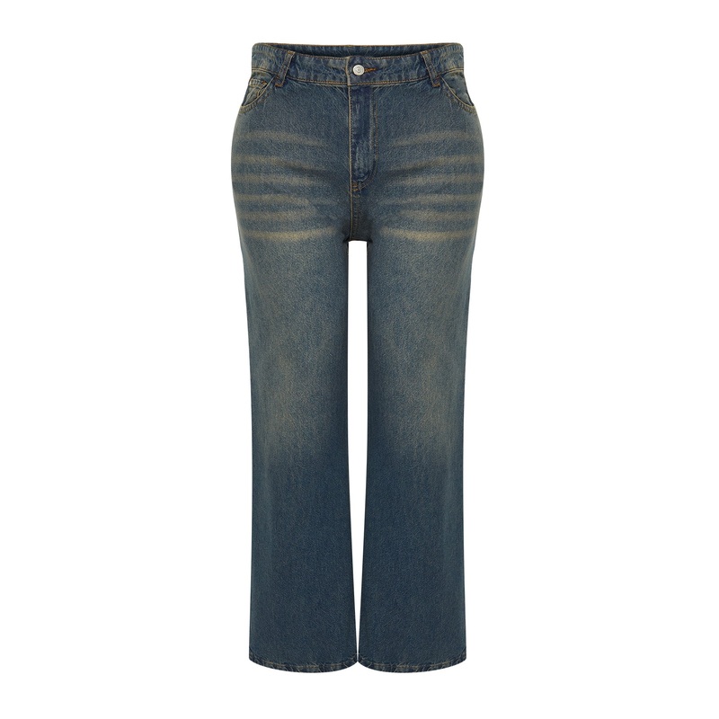 Curve Women's Plain High Waist Plus Size Jeans