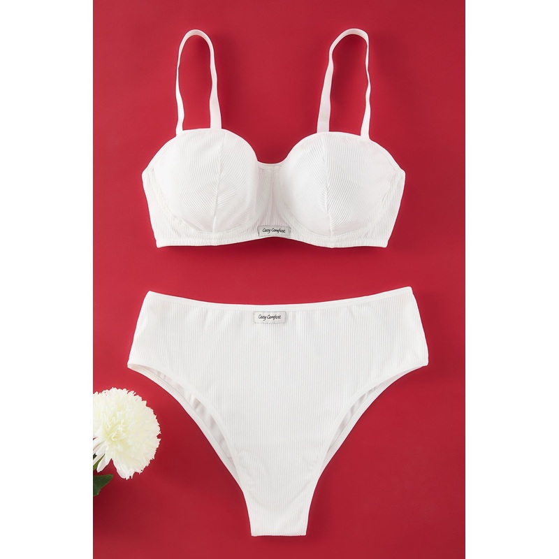 Curve Women's Plain Plus Size Underwear Set